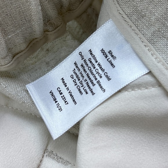 Talbots Women's 100% Linen Dress Pants Trousers 4P Ivory Cream Old Money Breathe - Picture 4 of 13